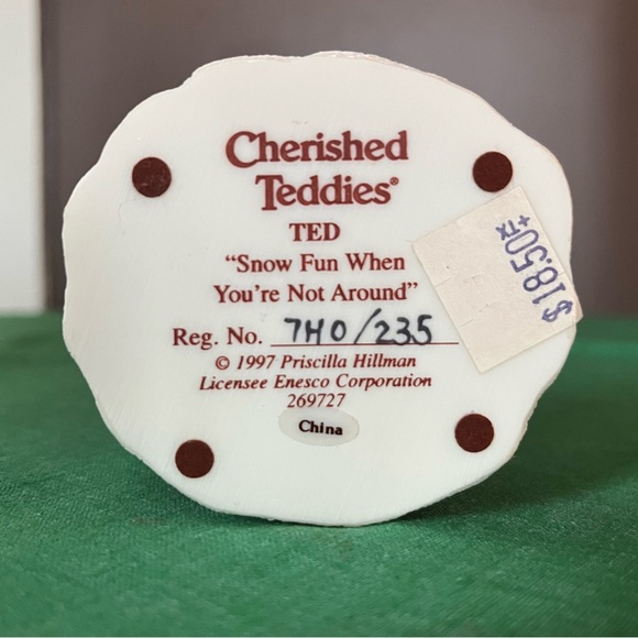 Cherished Teddies “Ted” Snow Fun When You Are Around 1997 vintage ceramic bear - Picture 9 of 11